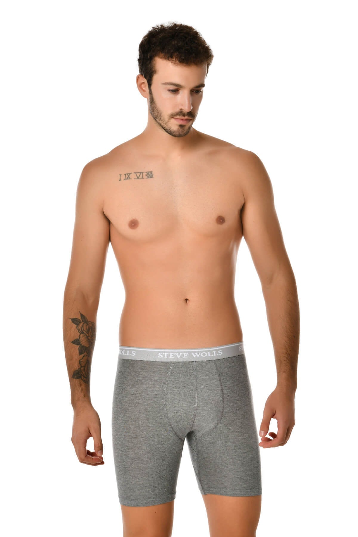 Men'S Mixed Color Bamboo Long Leg Boxer Set Of 5