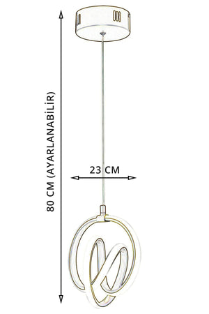 Venita Smoked Modern Pendant Lamp Led Chandelier White Light Living Room Kitchen Room Led Chandelier