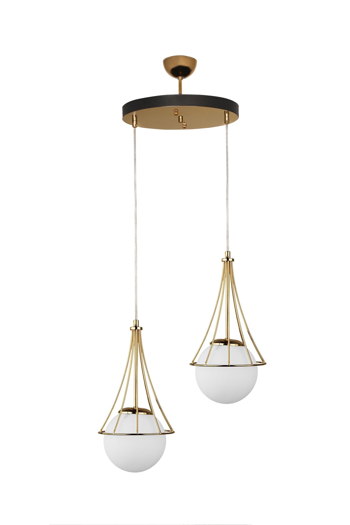 Lapis 2Nd Chandelier Gold-White Glop Glass
