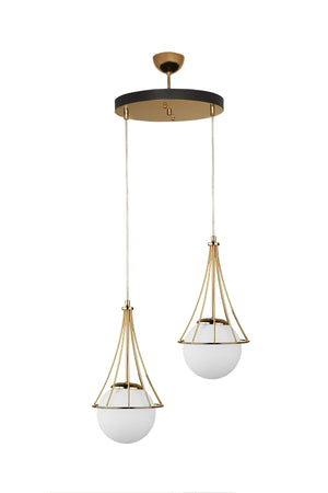 Lapis 2Nd Chandelier Gold-White Glop Glass