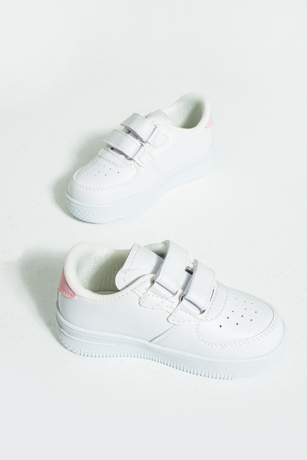 Kids White Powder Sneakers Velcro Kids Shoes