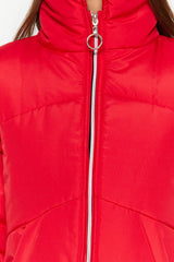 Red Zipper Closure Inflatable Coat TWOSS20MO0015 - Swordslife