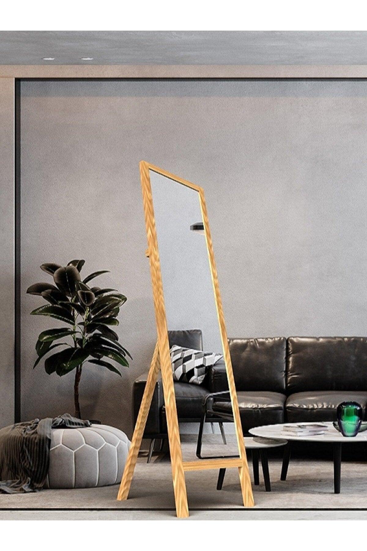 Natural Wooden Leg Full Length Mirror 145x40cm - Swordslife