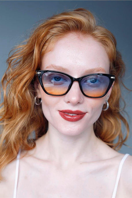 Lieke Black Blue Orange Sunglasses - Swordslife