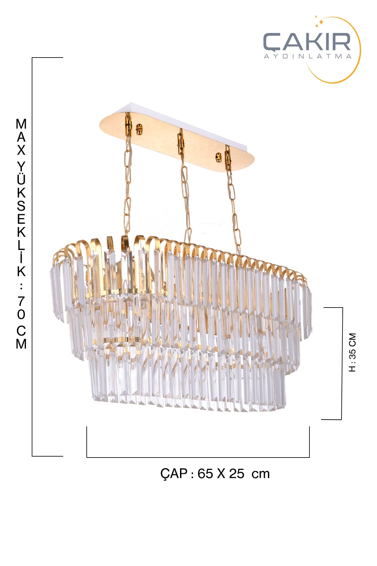 Gelber Wasserfall-Ellipsen-Pendelleuchter