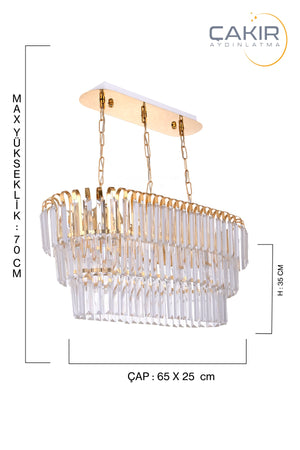 Yellow Waterfall Ellipse Pendant Lamp Chandelier