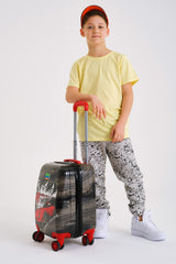 Kids Black Red Anime Car Patterned Luggage 16738