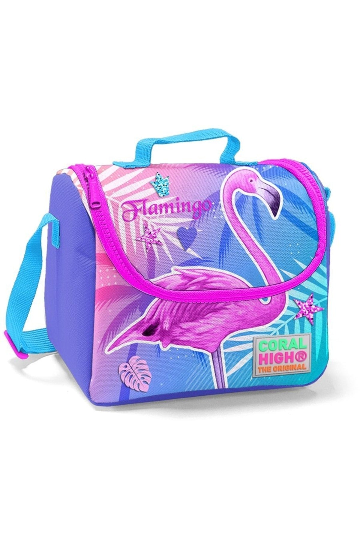 Pink Flamingo Printed Girls' Primary School Bag Set - Usb Output