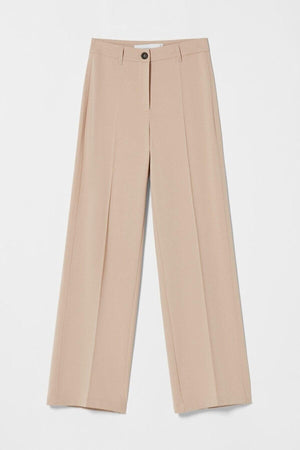 Brabus Women Beige Blue High Waist Wide Leg Loose Trousers Palazzo - Swordslife
