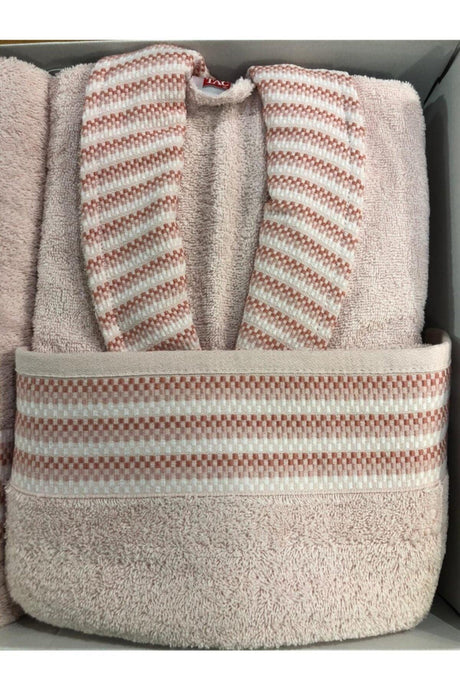 Salmon Taş Pure Cotton Family Bathrobe Set Bathrobe Set - Swordslife
