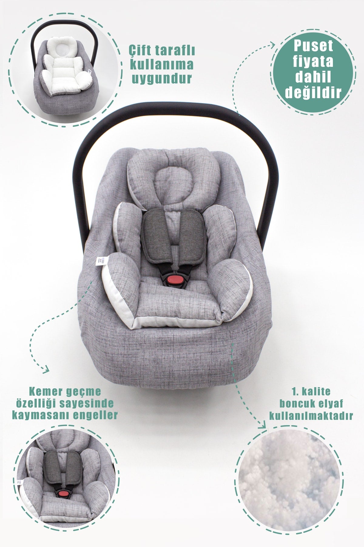 Orthopädisches Kinderwagenkissen mit Lordosenstütze, Bezug und Laken-Set, Rainbow-Serie