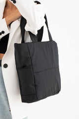 Black Puff Fabric Shoulder And Arm Bag