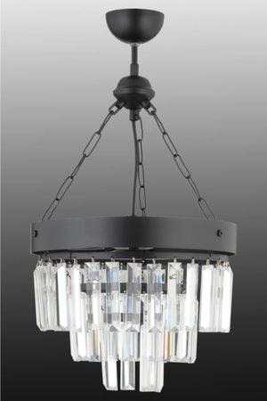 Linda 30' Black Luxury Crystal Stone Chandelier