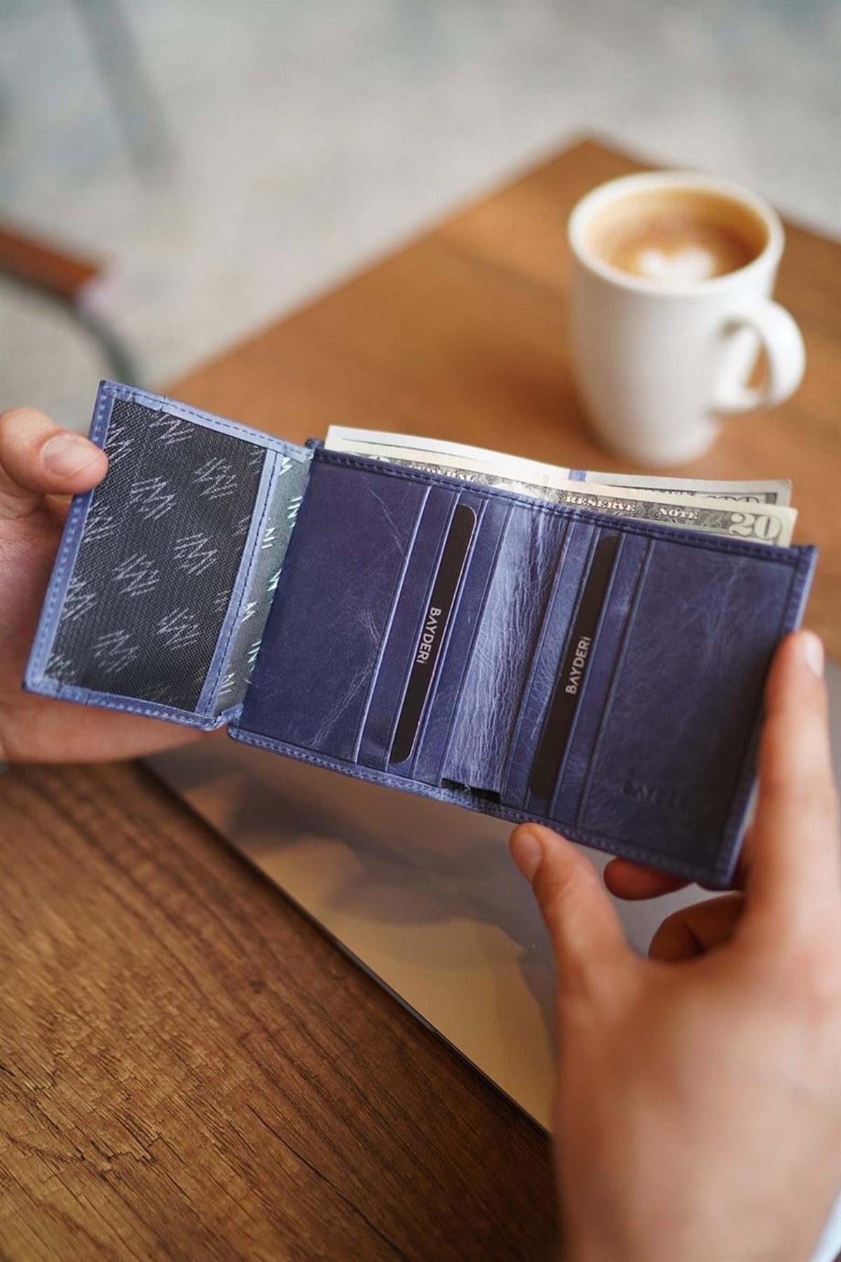 Lisande Genuine Leather Polite Men'S Wallet Crazy Navy Blue