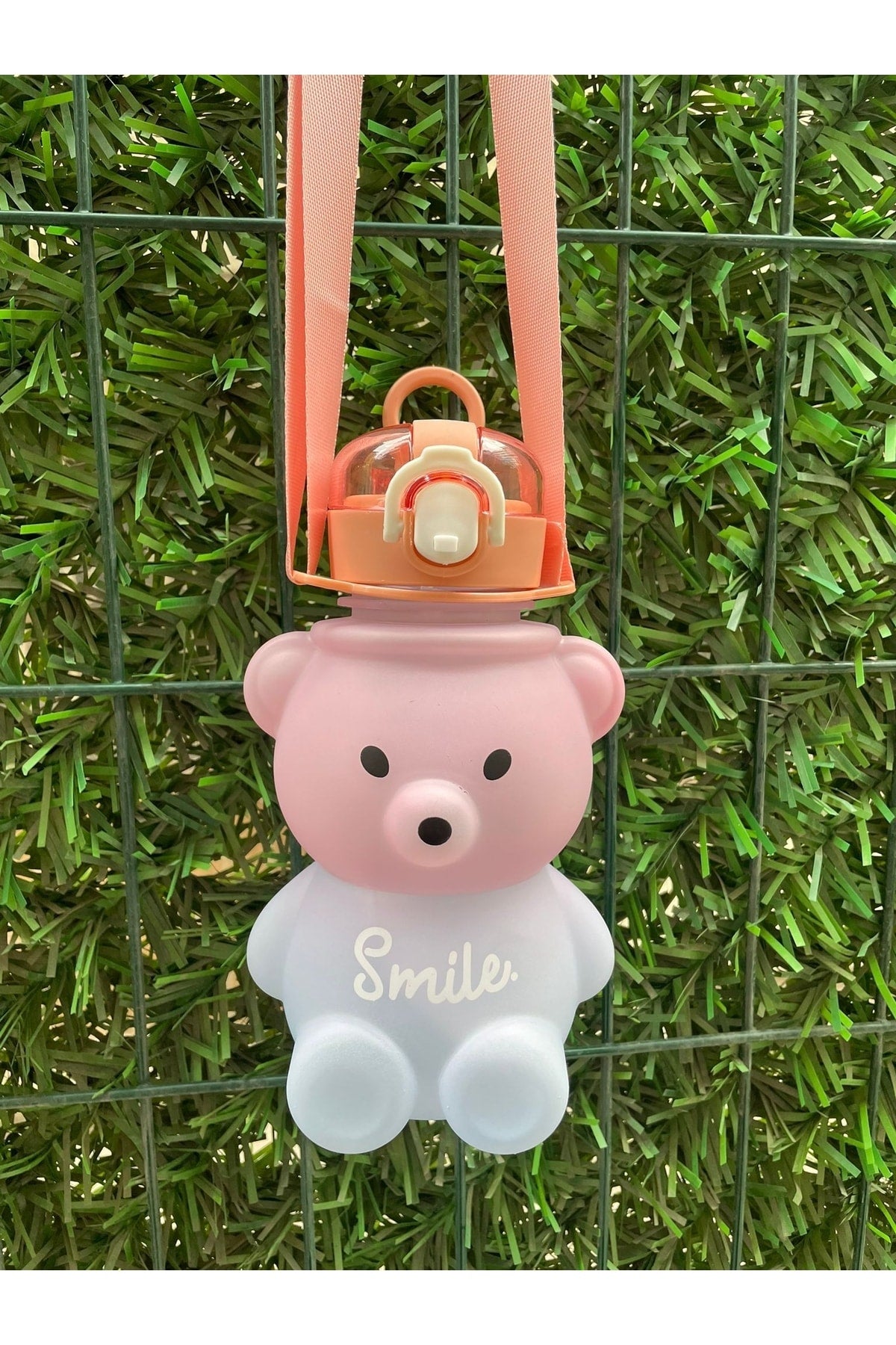 800 ml Smile Teddy Bear Model Water Flask Water Bottle Drinker Bpa Free Drinker