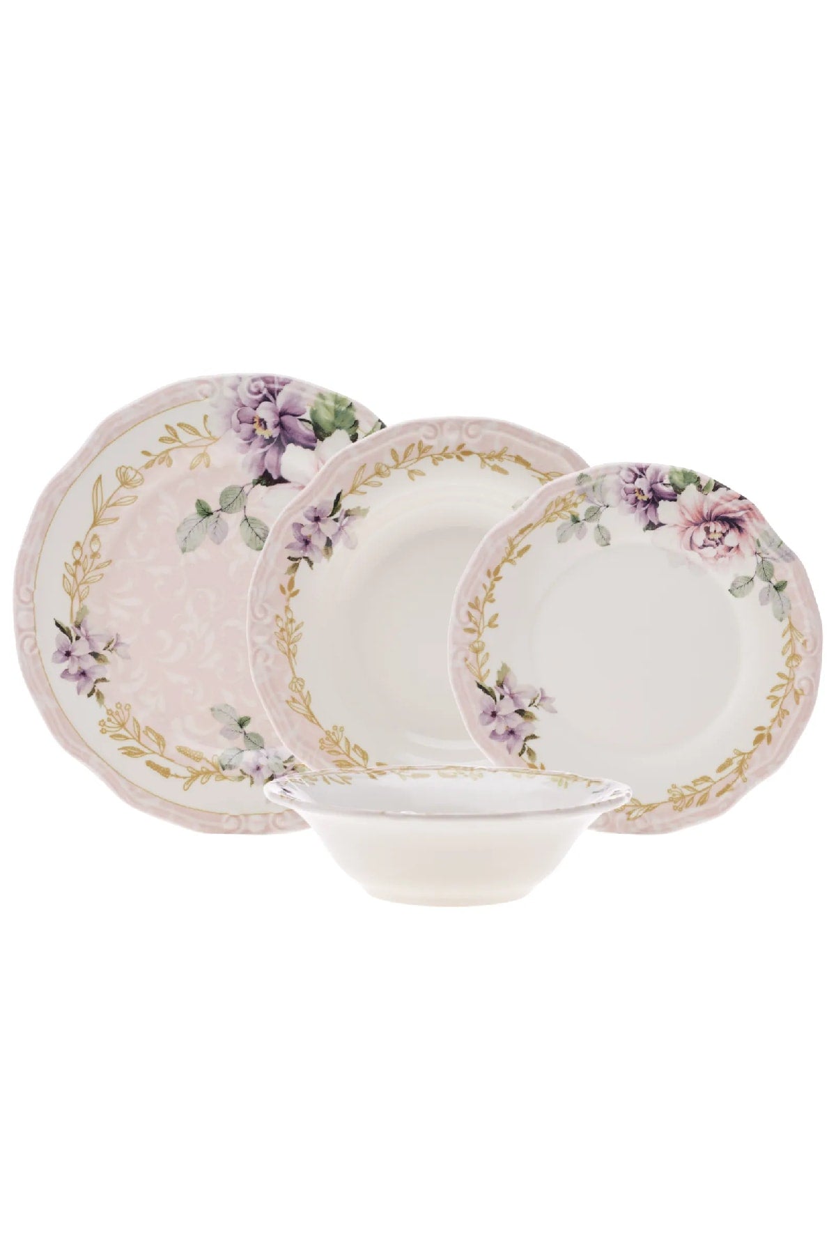 Flory 24 Pcs Porcelain Dinnerware Set For 6 Persons