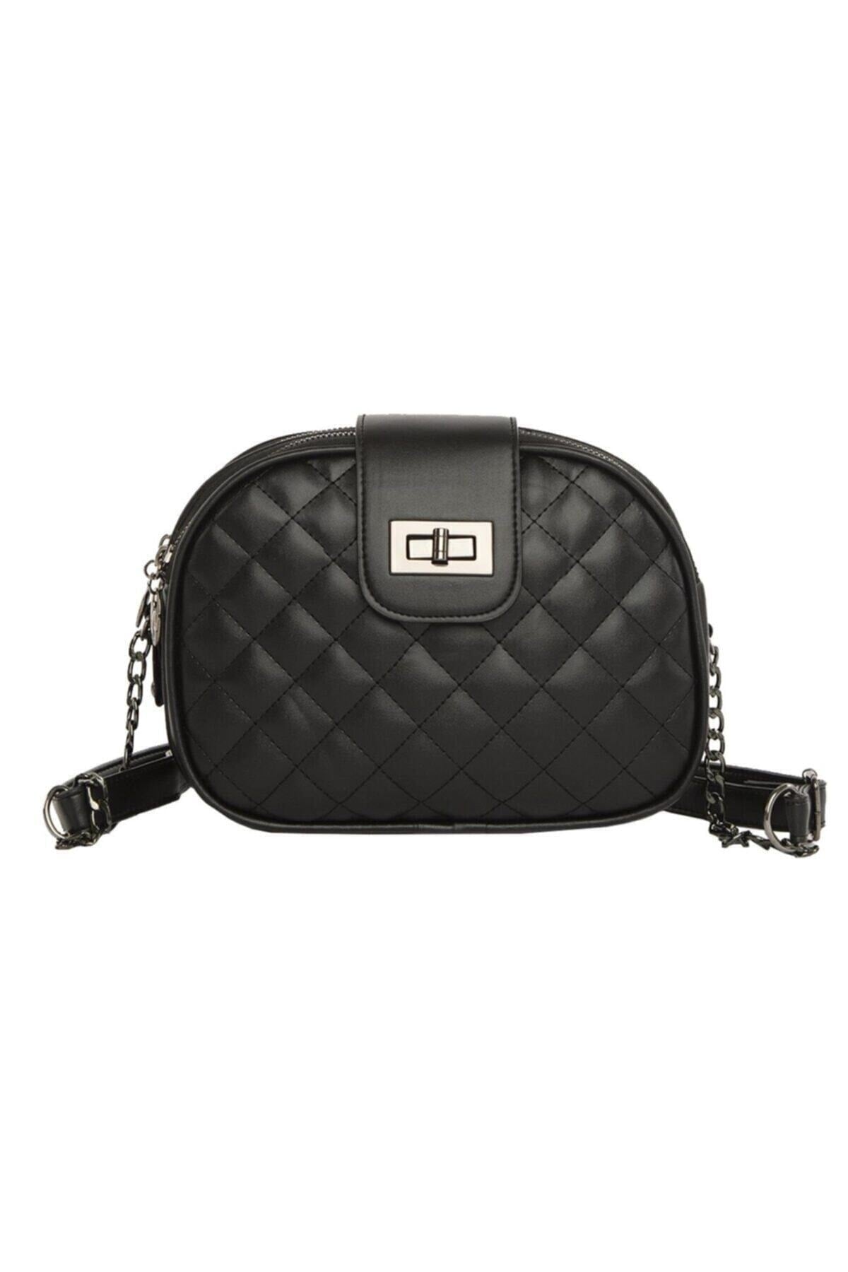 Women'S Black 3 Eyes Ziplock And Zipper Bag