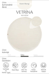 Vetrina 3601 Cream Soft Texture Carpet Rug Living Room Kitchen Hallway Cut Runner Round Machine Rug - Swordslife