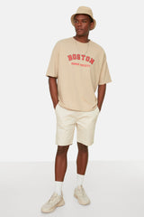 Taş Men's Oversize City Printed Crew Neck Short Sleeved 100% Cotton T-Shirt TMNSS21TS1217