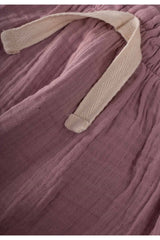 Organic Ruffle Waist Wide Cut Muslin Trousers Ages 1-8 Lilac