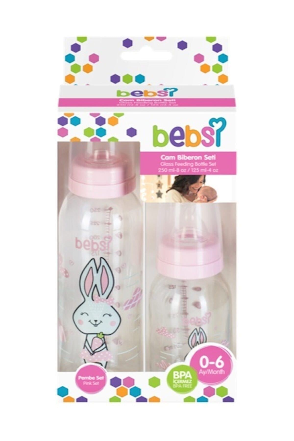 Bebsi Glasflaschen-Set Rosa 250 ml + 125 ml