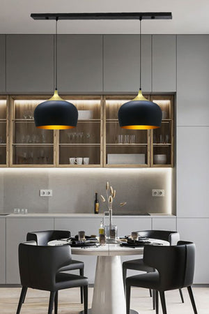 Double Wide Circle Black Pendant Lamp For Dining Table Living Room Kitchen Hall Hotel Showroom