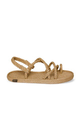 Ibiza Women's Rubber Sole Rope Sandals - Beige - Swordslife