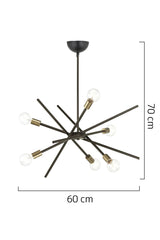 Meter 6 Piece Black Antique Lampshade Pendant Lamp Modern Bedroom Kitchen Living Room Chandelier