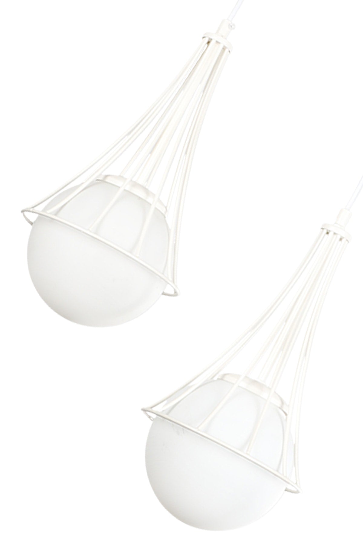 Lapis 2Nd White-White Glop Glass Chandelier