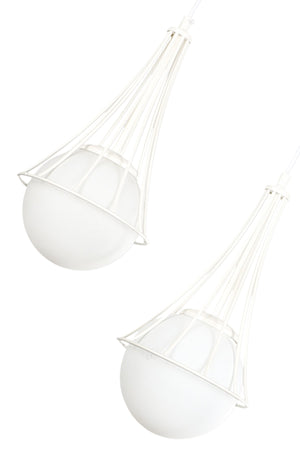 Lapis 2Nd White-White Glop Glass Chandelier