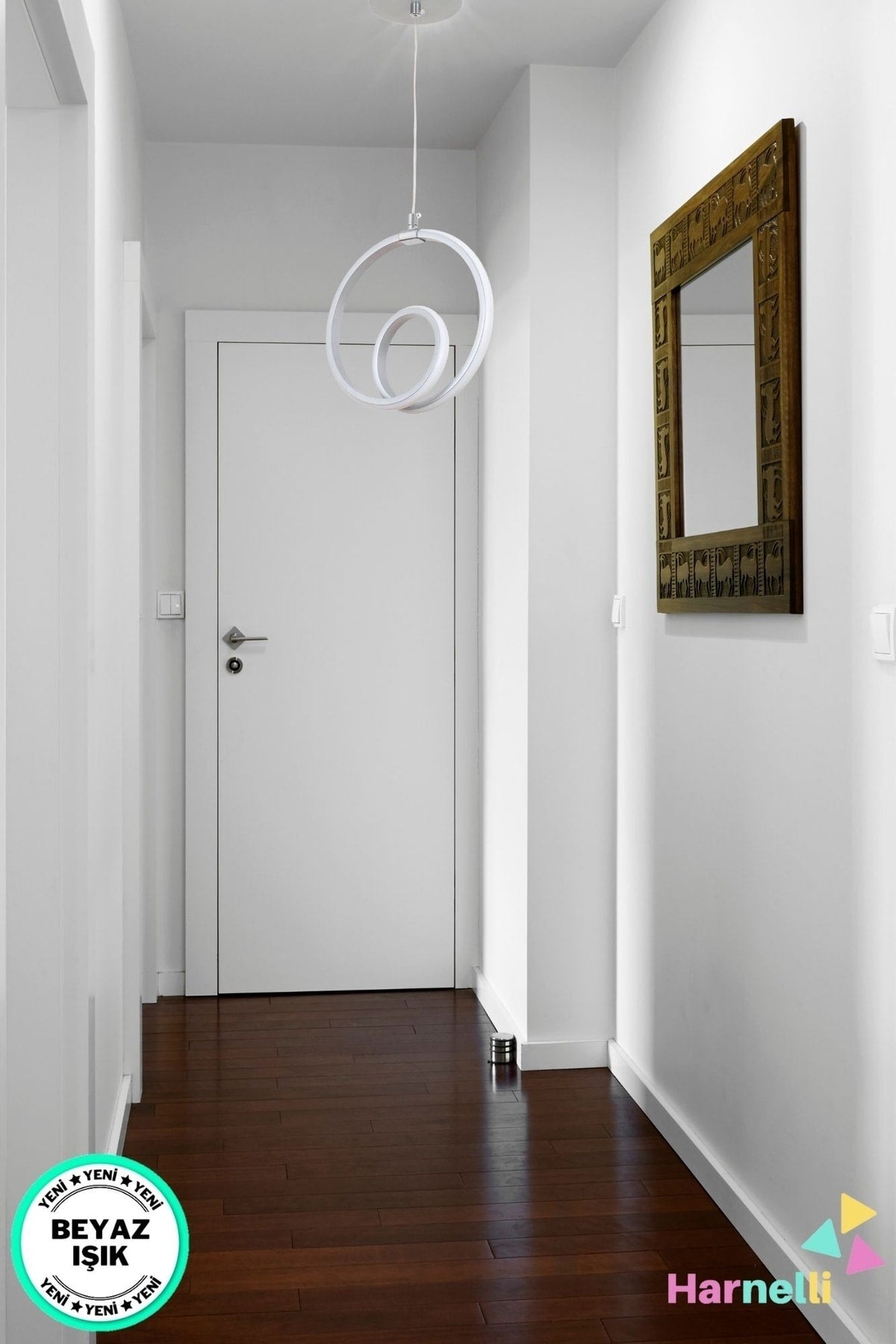 Hallway Living Room White Light Single Led Chandelier Silver Color