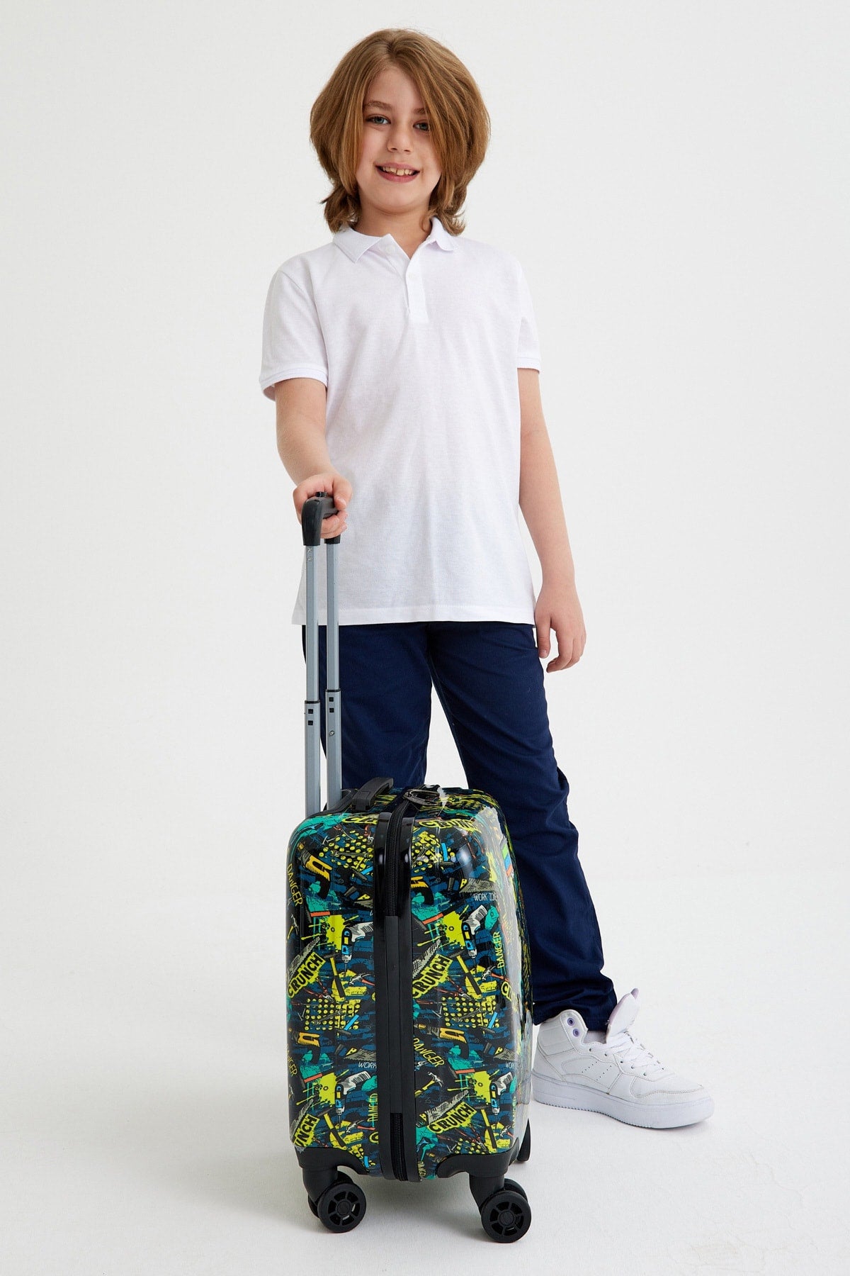 Kids Nefti Black Repair Set Patterned Suitcase 16761