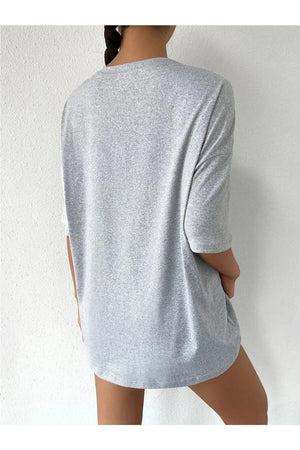 Minimal Heart Print Oversize Tshirt. - Swordslife