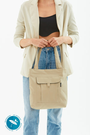 Beige U7 2-Compartment Large Volume Waterproof Fabric Women'S Sports Daily Arm And Shoulder Bag B:35 E:35