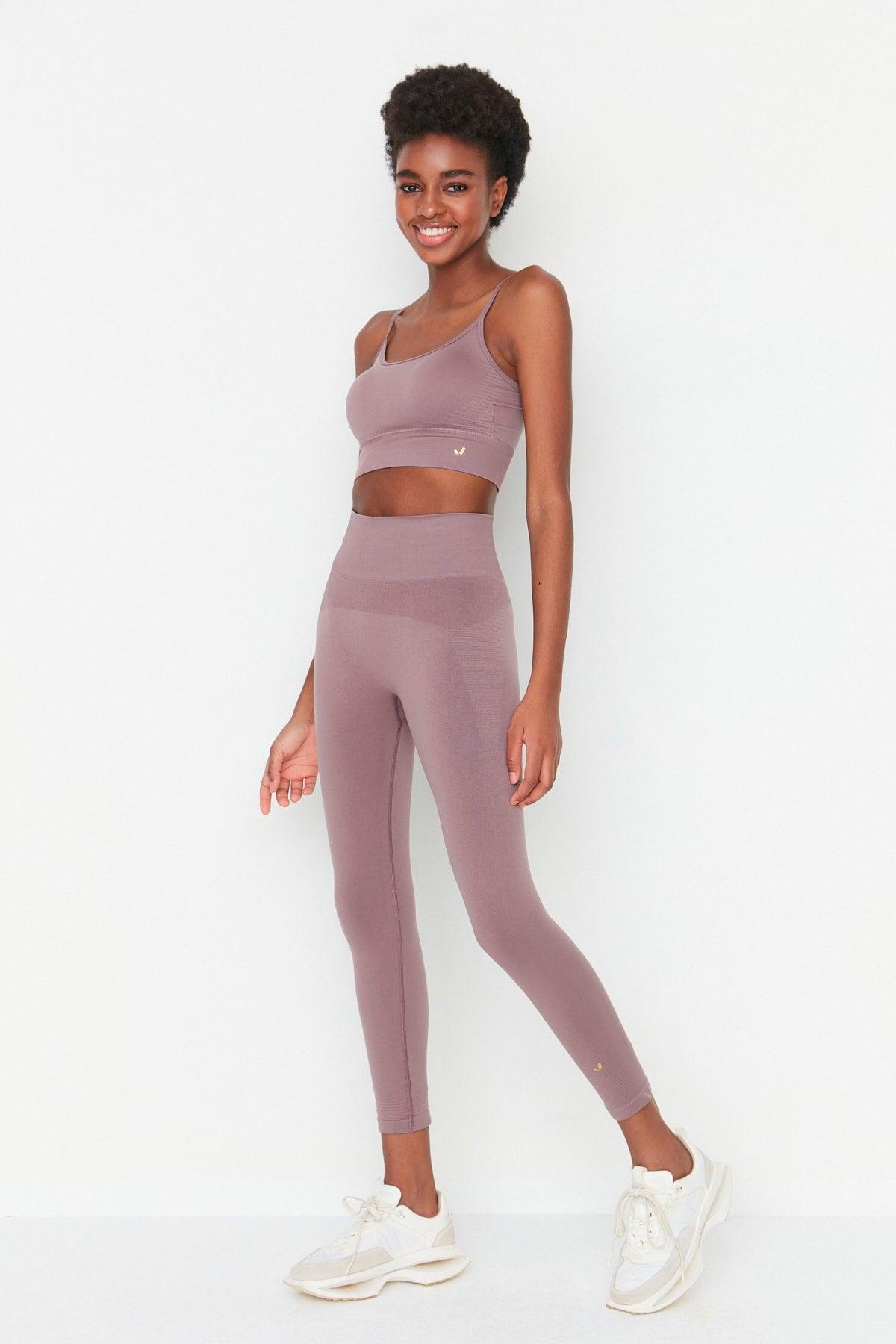 Vella - Lilac High Waist Gathering Leggings - Swordslife