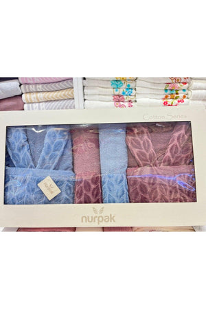 Hazal 8 Piece Family Bathrobe Set Indigo-Plum - Swordslife