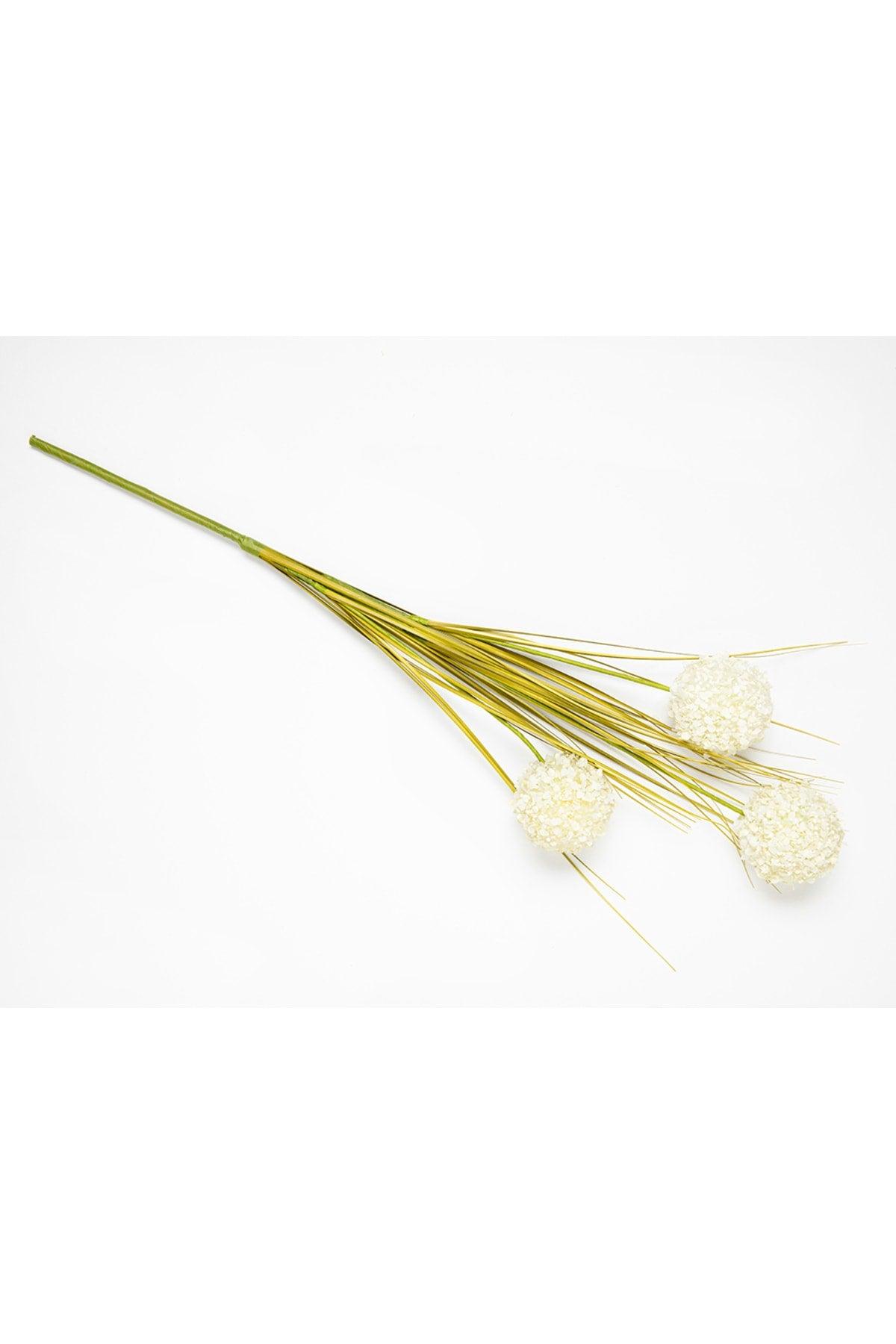 Grass Bush Single Branch Artificial Flower 63 Cm Cream - Swordslife