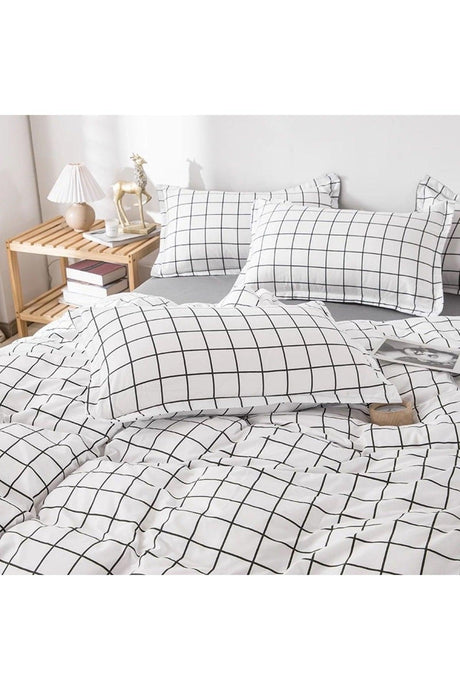 Double Double Sided Duvet Cover Set Checkered - Swordslife