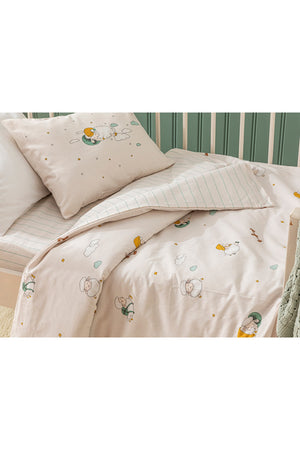 Lamb Cotton Unisex Baby Duvet Cover Set 100X150 Cm Beige