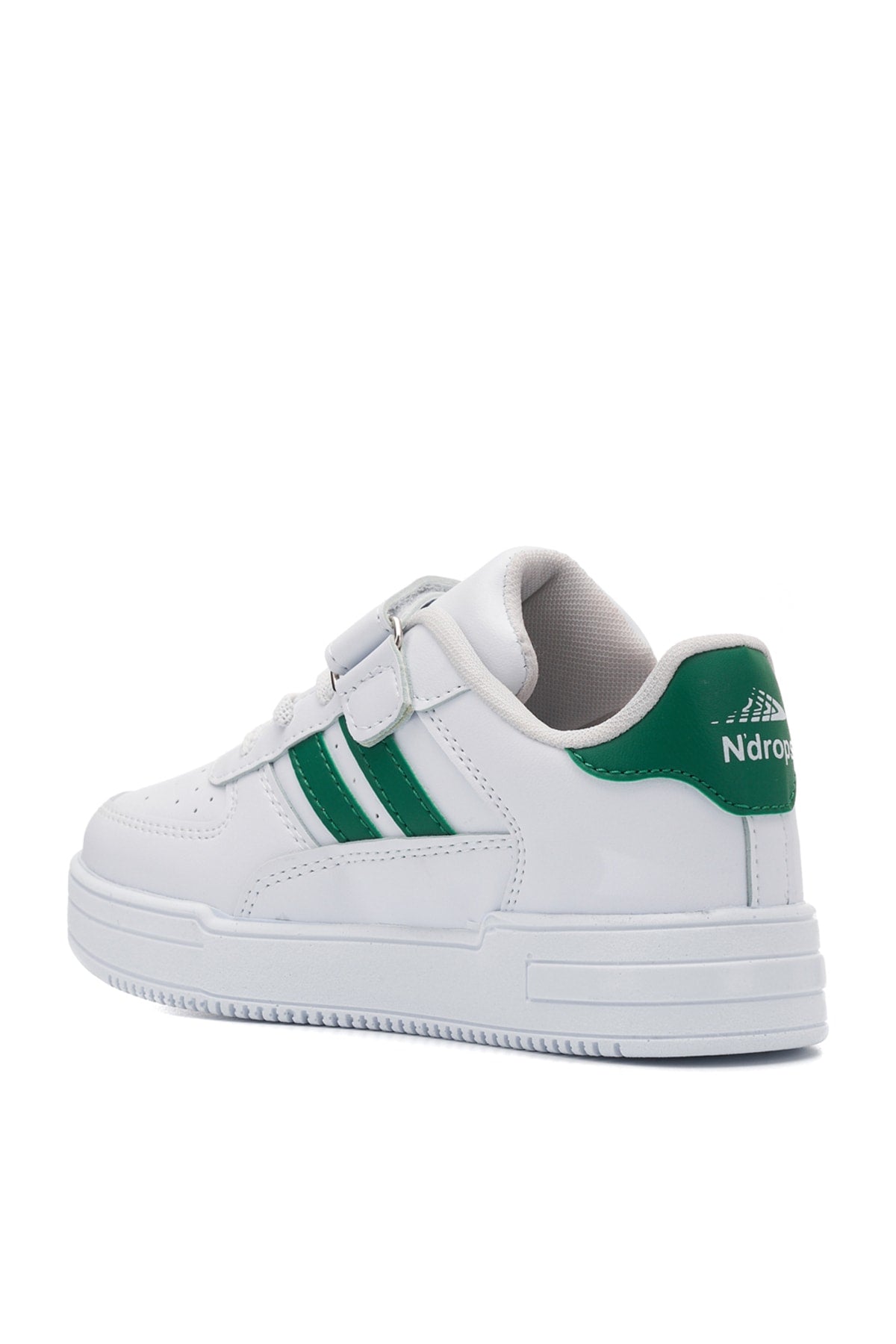 Orthopedic, Velcro, White Green Color Kids Sports Shoes