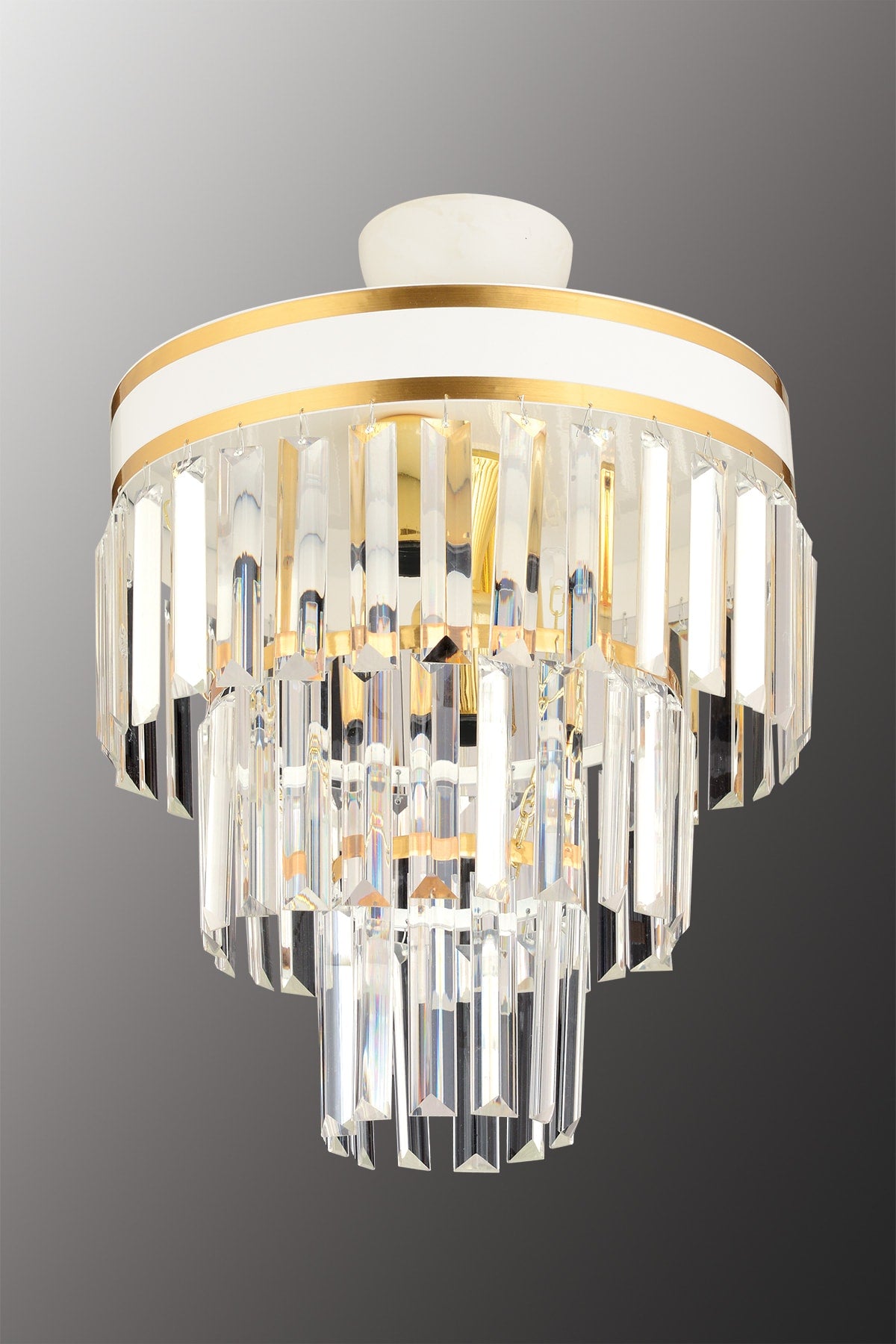 Çağla 3 Layer White To Gold Gilded 30 Luxury Chandelier