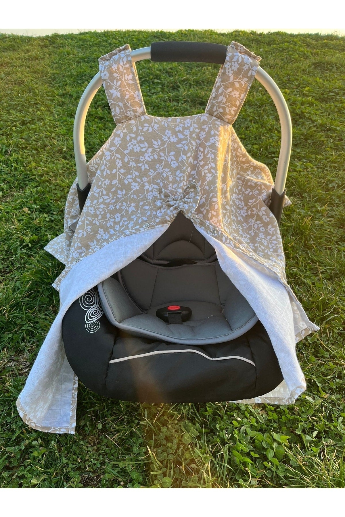 Run Baby Musselin-Stoff-Peelingbezug (Beige Blume) 75X100Cm