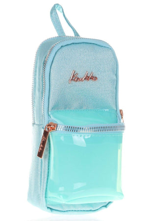 Transparent Turquoise School Backpack And Pencil Holder Set - Middle School-High School