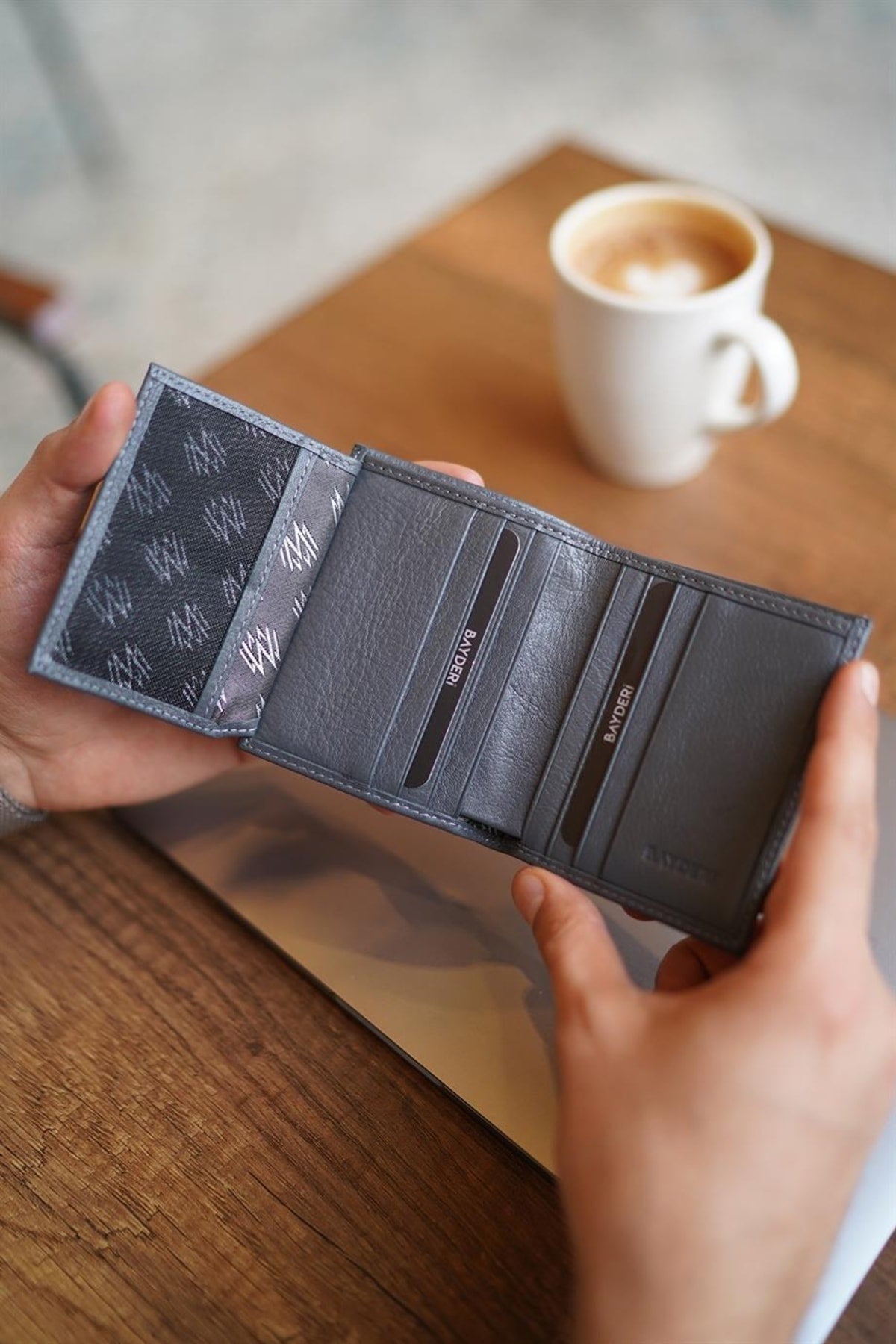 Lisande Genuine Leather Kibar Men'S Wallet Gray