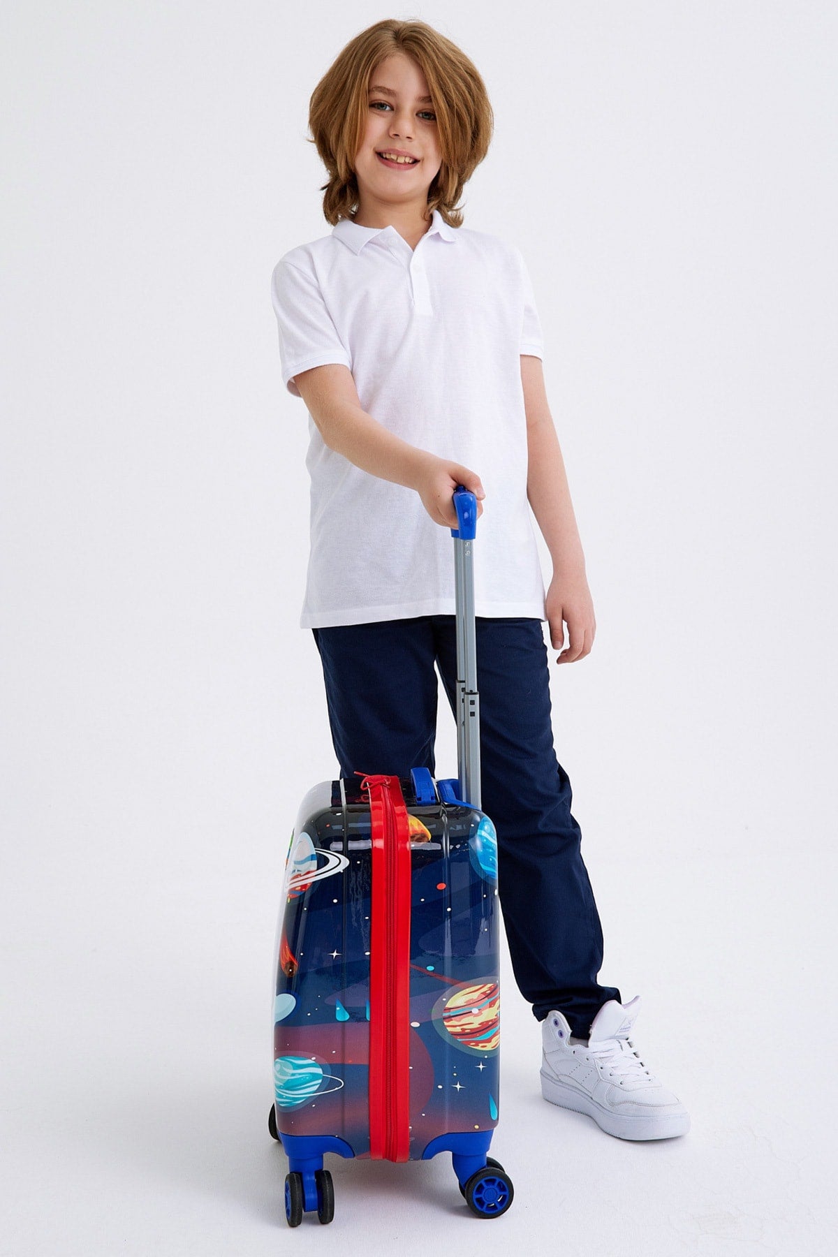 Kids Saks Blauer Kinderkoffer mit Astronautenmuster 16743