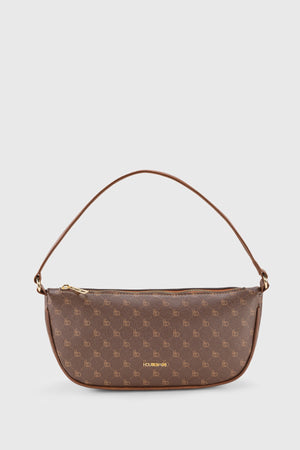 Braune Tasche 231 mit Logomuster für Damen