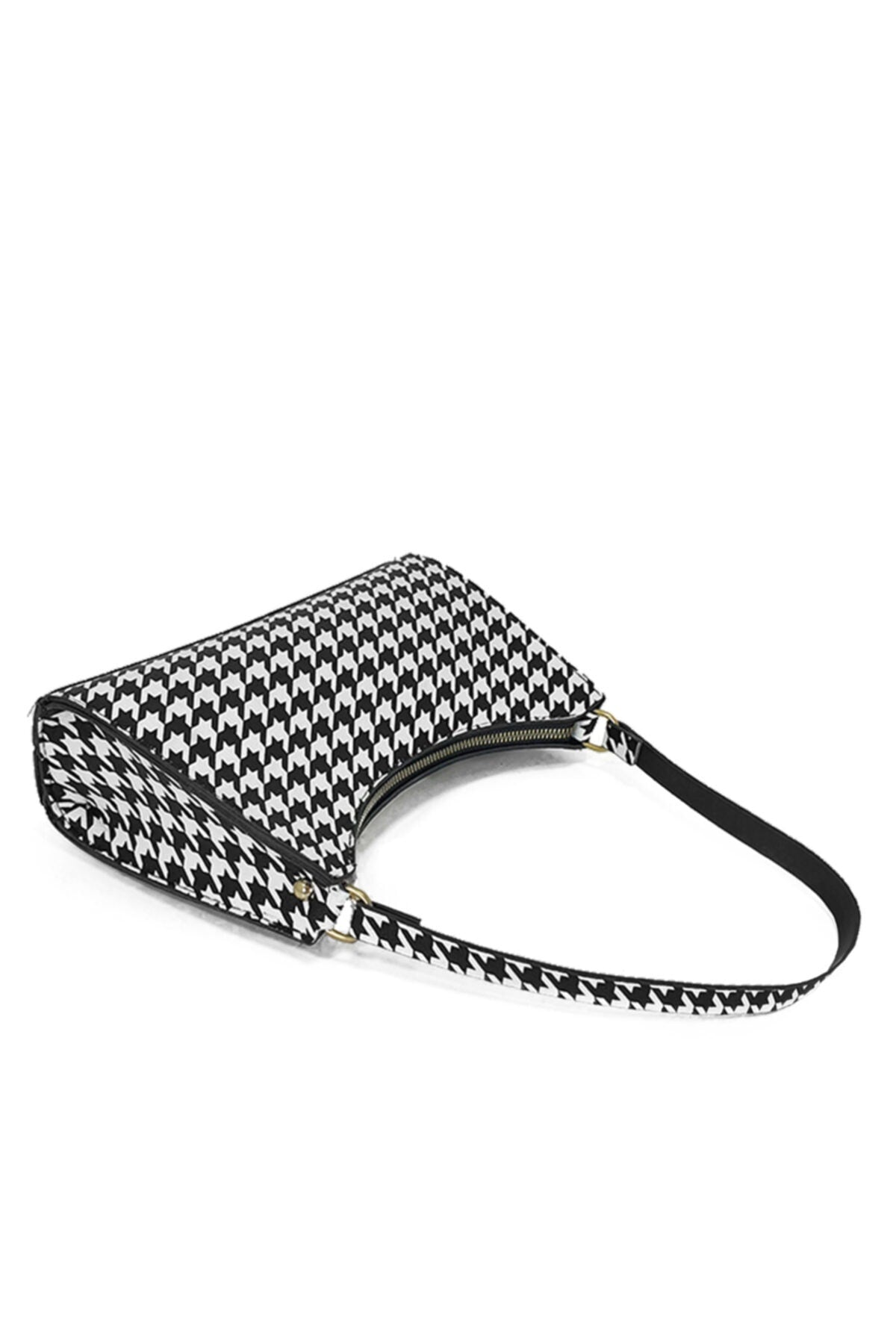 Black White Crowbar Pattern Baguette Baguette Hand And Shoulder Bag Gc0090Crowbar