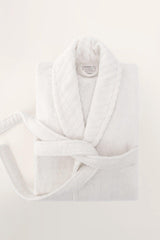 Lycian White Bathrobe Set 2 Pcs Set 1 Bathrobe 1 Towel Soft Cotton Bathrobe Hand Face Towel Bath 1054a - Swordslife