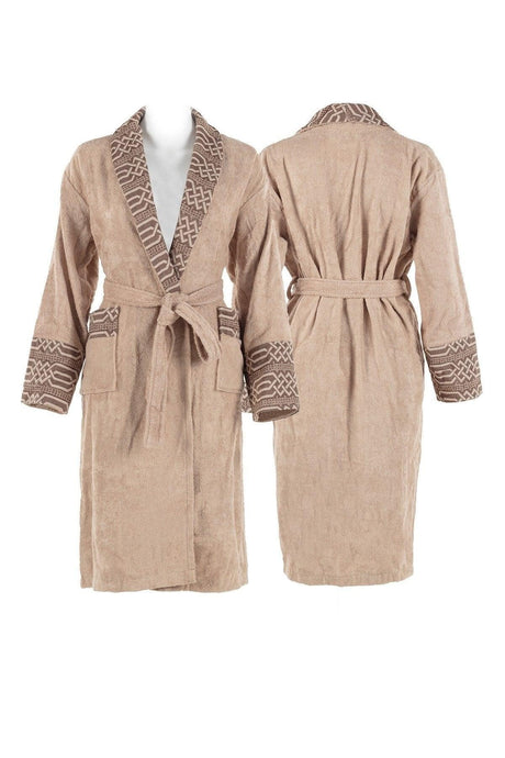 Set of 4 Bamboo Royal Double Family Bathrobes Offwhite-beige - Swordslife