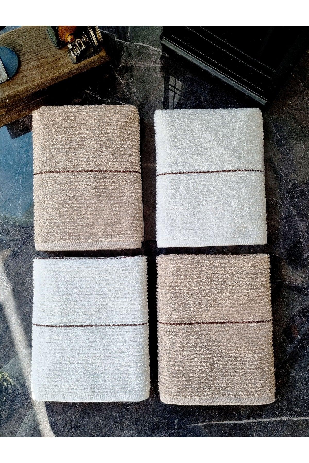 Hand Sahara 50 X 85 Cm 4 Pcs Hand And Face Towel | beige-cream - Swordslife